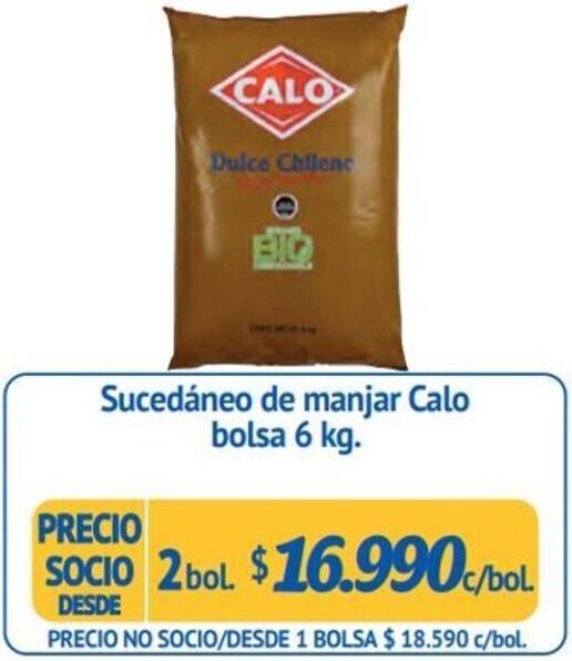 Alvi Sucedáneo de manjar Calo bolsa 6 kg. x 2bol oferta