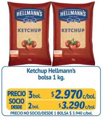 Alvi Ketchup Hellmann's bolsa 1 kg. x 3bol oferta