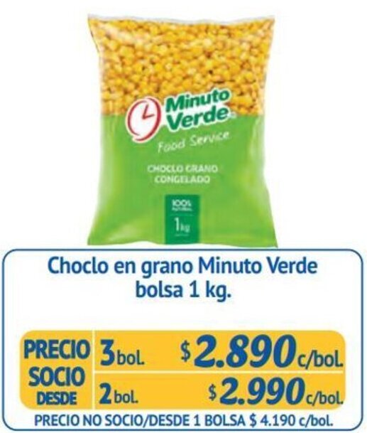 Alvi Choclo en grano Minuto Verde bolsa 1 kg. x 3bol oferta