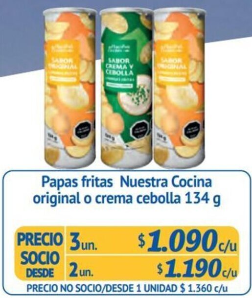 Alvi Papas fritas Nuestra Cocina original o crema cebolla 134 g x 3un oferta