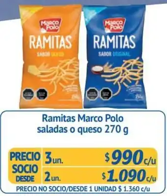 Alvi Ramitas Marco Polo saladas o queso 270 g x 3un oferta