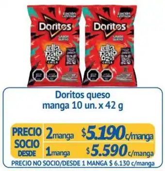 Alvi Doritos queso manga 10 un. x 42 g x 2manga oferta