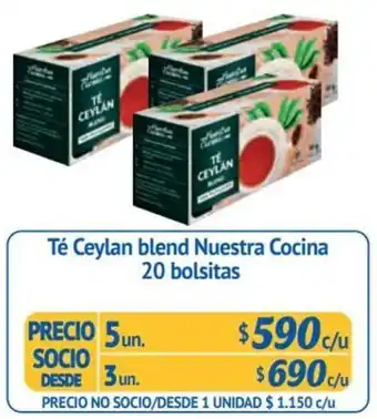 Alvi Té Ceylan blend Nuestra Cocina 20 bolsitas x 5un oferta