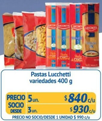 Alvi Pastas Lucchetti variedades 400 g x 5un oferta
