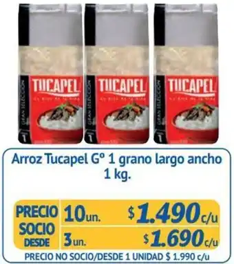 Alvi Arroz Tucapel Gº 1 grano largo ancho 1 kg. x 10un oferta