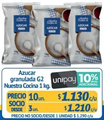 Alvi Azucar granulada G2 unipay 10% Nuestra Cocina 1 kg. x 10un oferta