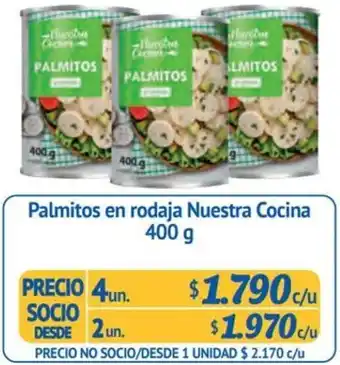 Alvi Palmitos en rodaja Nuestra Cocina 400 g x 4un oferta