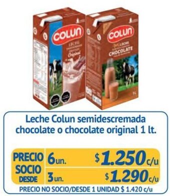 Alvi Leche Colun semidescremada chocolate o chocolate original 1 lt. x 6un oferta