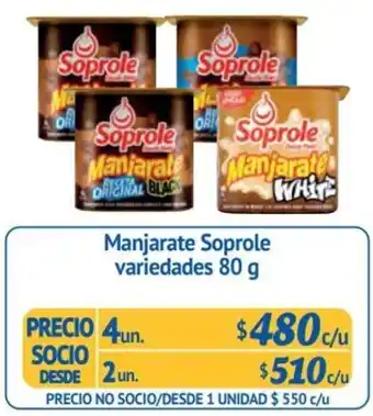Alvi Manjarate Soprole variedades 80 g x 4un oferta
