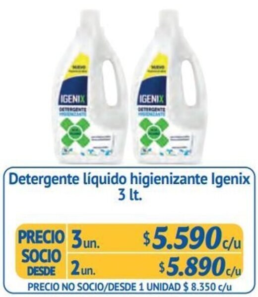 Alvi Detergente líquido higienizante Igenix 3 lt. x 3un oferta