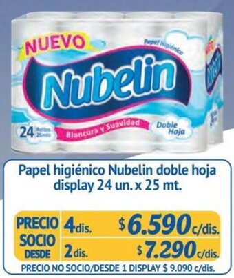 Alvi Papel higiénico Nubelin doble hoja display 24 un.x 25 mt. x 4dis oferta