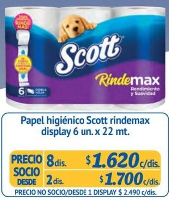 Alvi Papel higiénico Scott rindemax display 6 un. x 22 mt. x 8dis oferta