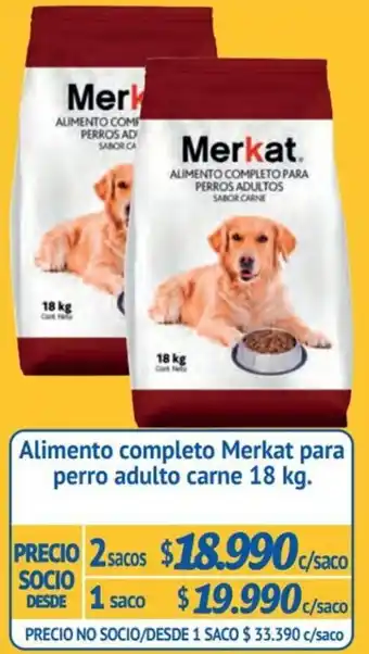 Alvi Alimento completo Merkat para perro adulto carne 18 kg. x 2sacos oferta