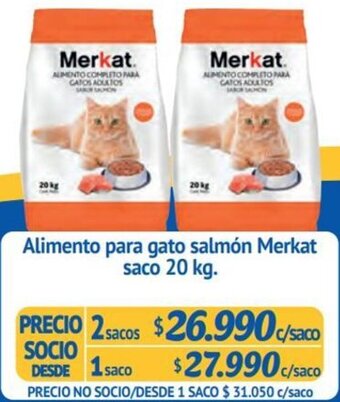 Alvi Alimento para gato salmón Merkat saco 20 kg. x 2sacos oferta