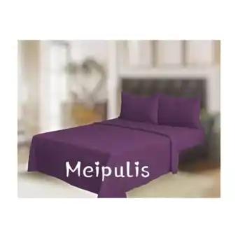 Linio Juego de sabanas polar 2 plaza + 2 fundas d almohadas morado oferta