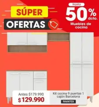 Kit cocina 9 puertas 1 cajón Barcelona FAVATEX