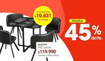Easy Comedor 4 sillas Coffe2.0 M+DESIGN oferta