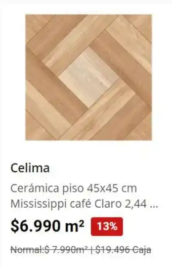 Easy Cerámica piso 45x45 cm Mississippi café Claro 2,44 ... Celima oferta