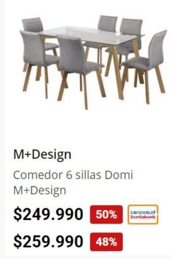 Easy Comedor 6 sillas Domi M+Design oferta