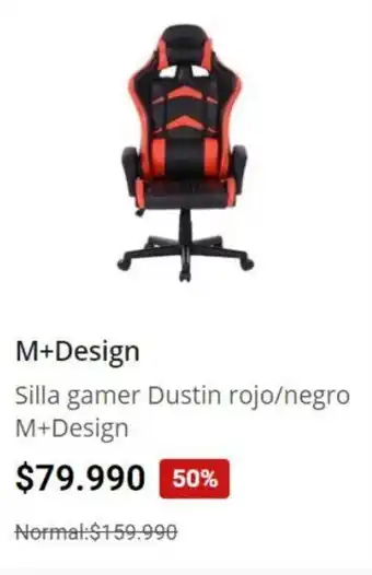 Easy Silla gamer Dustin rojo/negro M+Design oferta