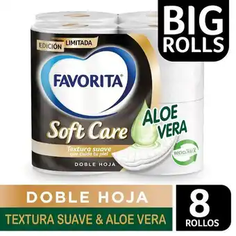 Unimarc Papel higiénico favorita soft care doble hoja 8 un de 40 m oferta