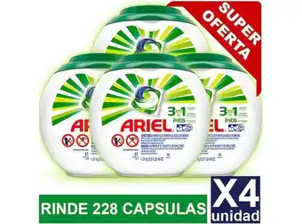 Ripley Ariel pods detergente en capsulas 57 pack x4 unid oferta