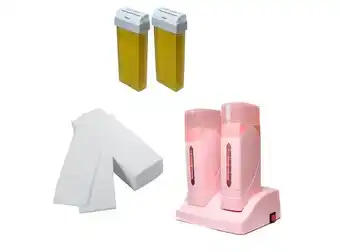 Ripley Kit depilación roll on doble rosado + 2 ceras + 100 bandas oferta