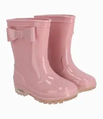 Bota bebé niña de agua con luces rosado