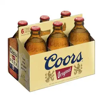 Unimarc Pack cerveza coors original botella 6 un de 355 cc oferta