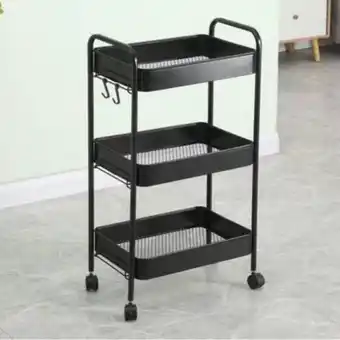 Carrito estante organizador 3 niveles multifuncional negro