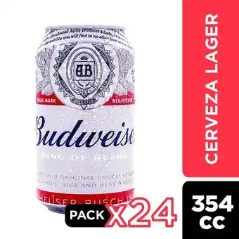 Unimarc Pack cerveza budweiser lata 24 un de 354 cc oferta