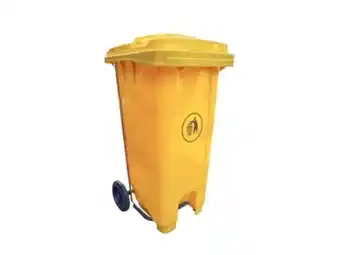 Basurero import c/tapa 120lt pedal fr amarillo
