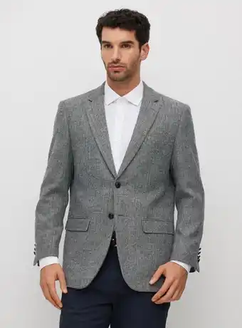 Paris Vestón recto en tweed espigado coderas oferta