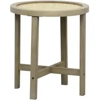 Mesita madera ratán tejido 40 cm.