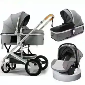 Coche con silla de auto belecoo 535-q3 gris