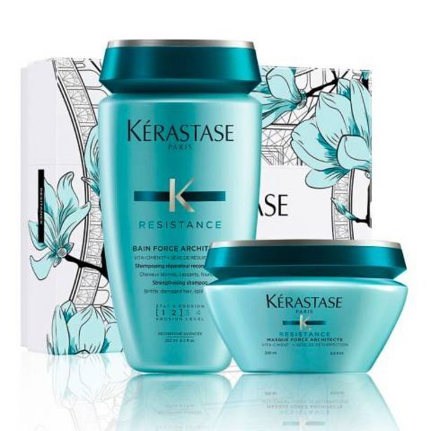 Linio Set cabello debilitado resistance shampoo bain force architecte 250ml + máscara masque force architecte 200 ml kerastase oferta