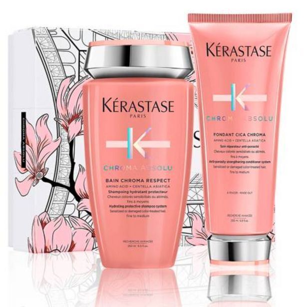 Linio Set cabello tinturado shampoo bain riche chroma respect 250 ml + acondicionador fondant cicachroma 200 ml kerastase oferta