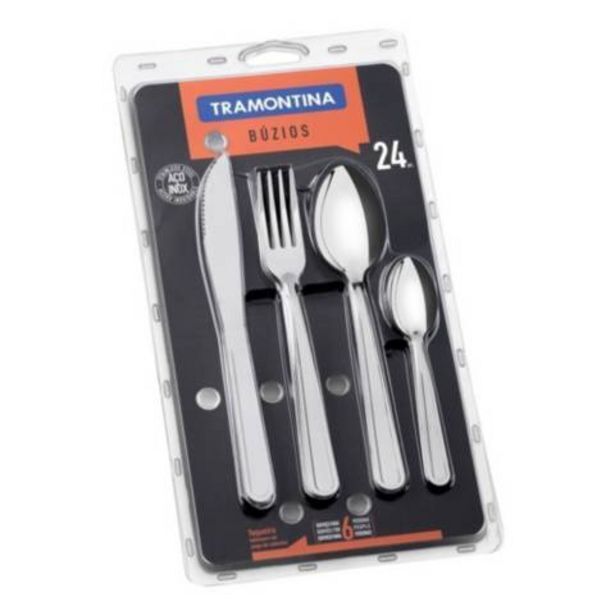 Linio Juego cubiertos tramontina 24 piezas buzios, acero inoxidable oferta