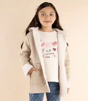 Limonada Abrigo niña de gamuza beige oferta