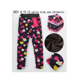 Pack 2 calzas con polar para niñas invierno