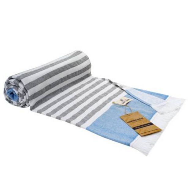 Linio Toalla de playa peshtemal azul algodón oferta