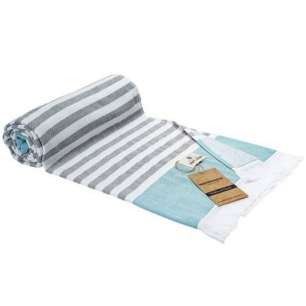 Linio Toalla de playa peshtemal celeste algodón oferta