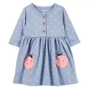 Carter´s vestido jersey puntos con cubre pañal bebe niña