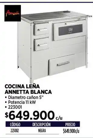 Construmart Cocina leña amesti oferta