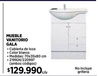 Construmart Mueble vanitorio gala oferta