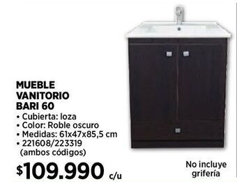 Construmart Mueble vanitorio oferta