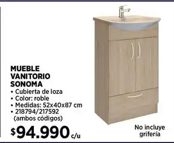 Construmart Mueble vanitorio sonoma oferta