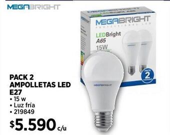 Construmart Pack 2 ampolletas led oferta