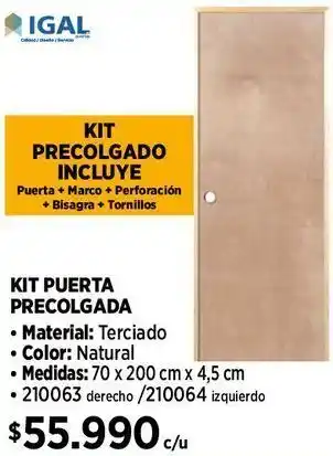 Construmart Kit de puerta precolgada oferta