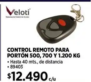 Construmart Control remoto para portón veloti oferta